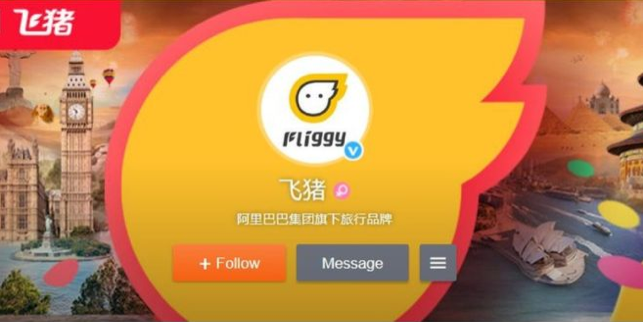 “Fliggy” – so der englische Name von 飞猪, fliegendes Schwein, dem neuen Reiseanbieter von Alibaba. Screenshot: Sarah Koeksal, 25.11.2016.